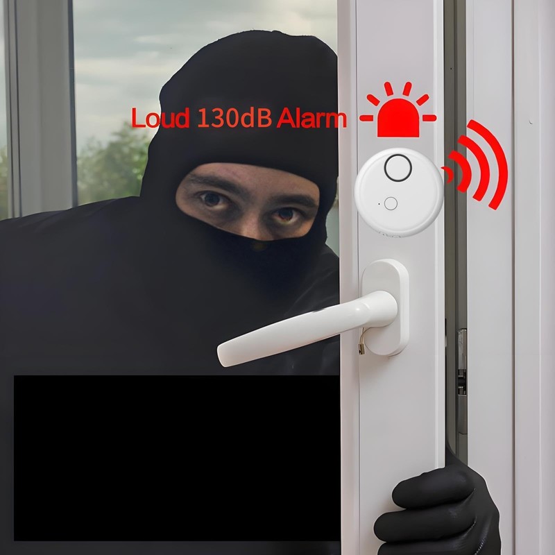 Lancoon 4 Pack Vibration Alarm 5 Sensitivity Levels 130dB Siren