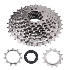 Bike Cassette Freewheel, 9/10/11/12 Speed 32/36/42/46T Road Bike Freewheel Cassette Sprocket Replacement Accessories (9S 11-32T Silver)