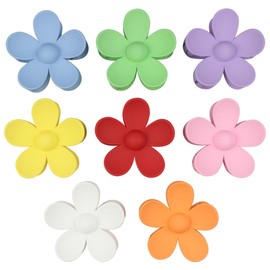 Merdia 8 PCS Hair Flower Claw Clips | Matte Jaw Flower Claw Clips for Women | Hair Clips for Thin Hair with Non Slip Strong Hold Small Hair Clips | Hair Barrettes for Women | Hair Accessories