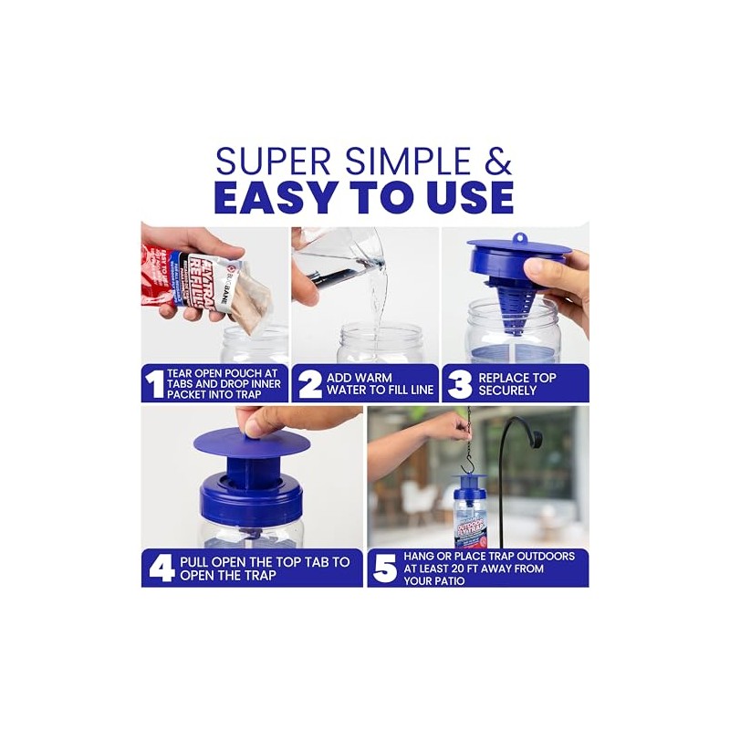 BugBane Outdoor Fly Trap with Bait Refills & Sticky Ribbons
