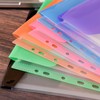 6 Pack Plastic Wallets A4 Punched Pockets, Expandable Poly Pockets