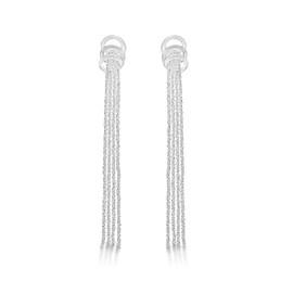 Tuscany Silver Women's Sterling Silver Four Strand Toccale Chain and Rings Drop Earrings