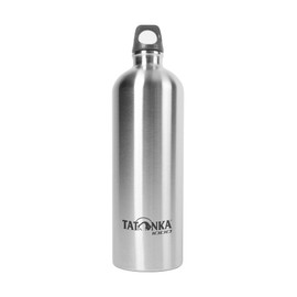 Tatonka Stainless Steel Drinking Bottle 1 Litre - Unbreakable Stainless Steel Bottle - Non-Toxic (BPA Free), Rustproof, Food Safe, Dishwasher Safe - With Eyelet for Attaching (1 Litre)