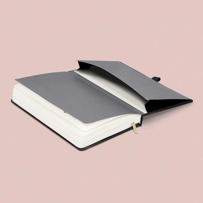 NOTIQUE Lined Notebook with Elastic Band, 13 x 21 cm,