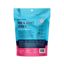 Buckley Dog Jerky Treats - All-Natural Glucosomine, Whole Food Nutrition - Skin + Coat, Hip and Joint Support - Salmon, Beef and Chicken