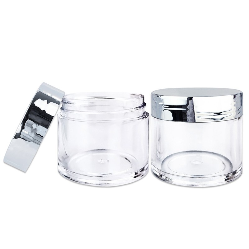 Beauticom 12 Pieces 30G/30ML(1 Oz) Round Clear Jars with Metallic