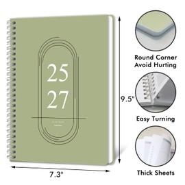 Monthly Planner 2025-2027, 24 Months Planner Calendar 2025-2027, July 2025 - June 20277, 7.3" × 9.5", 25-27 Monthly Calendar for School Office Home Planning - Green