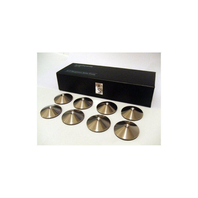 Set of 8 AudioSerenity Brushed Stainless Steel Hi-Fi Spike Shoes