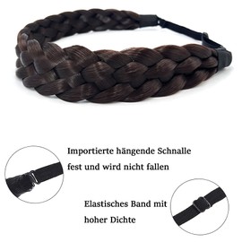 Toecwegr Braided Hair Band, 5 Strands, Hair Scrunchie, Classic Chunky Elastic Synthetic Headband, Women's Beauty Accessories, B011