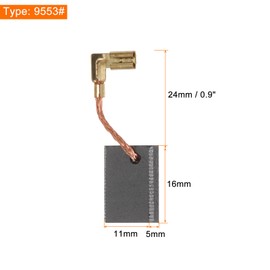 sourcing map 2pcs Carbon Brush 16mm x 11mm x 5mm Grinder Brush 9553# Electric Motor Replacement Part Rotary Tool Cutting Machine Polisher Brushes for Repair Power Tools