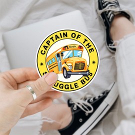 3 Pcs School Bus Sticker, Captain of The Struggle Bus Sticker, Struggle Bus Driver Stickers 3 Inches Die-Cut Waterproof Gift for Water Bottle Laptop Phone Helmet Kindles Tumbler