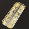 Gold Rivet Manicure Nail Stone Resin Art Nail Art Decoration Parts Set 2ea
