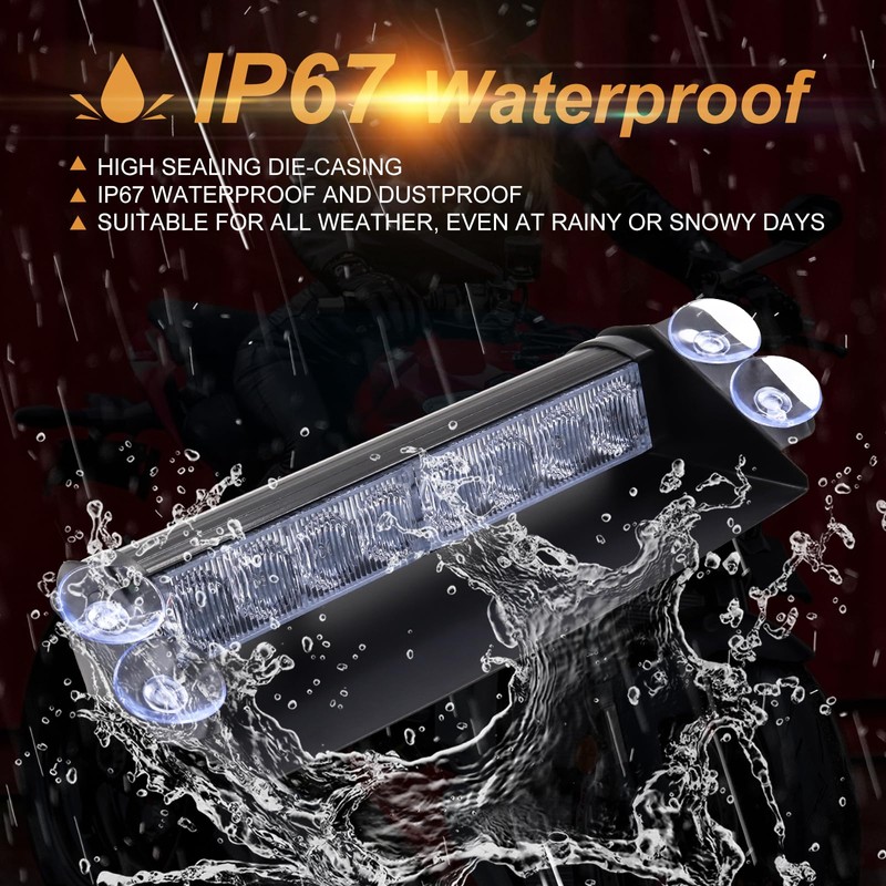 8-LED Emergency Strobe Light 12V 8-LED Car Warning Light Bar