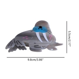 Novelty Walrus Hair Clip,Funny Acetate Hair Clip,Big Claw Clip for Women,Fashion Hair Claw Clip,Grey
