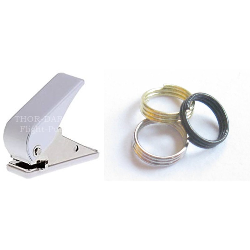 Thor Flight Hole Punch + 100 Black Spring Washers, Dart