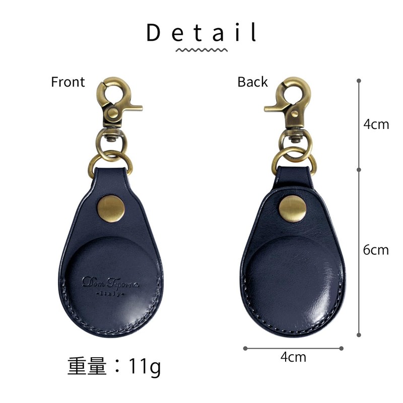 Dom Teporna AirTag Compatible Case, Italian Leather, Genuine Leather, Full