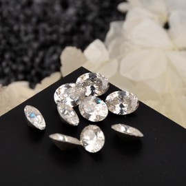 BAIYIYI 10pcs Nail Art Rhinestone Gems Pointed Back Clear K9 Glass Crystal Shiny Zircon Nail Diamonds Oval Shape 5 * 7mm Mini Rhinestone for DIY Acrylic Nail Art Decoration