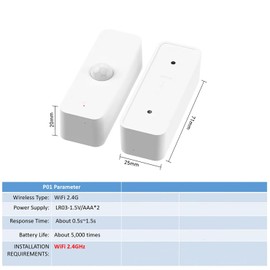 WiFi PIR Motion Sensor: Tuya Smart Motion Detector for Home Security, Wireless Infrared Movement Detector with Remote Monitoring App, Compatible with Alexa Voice Command (4-Pack)