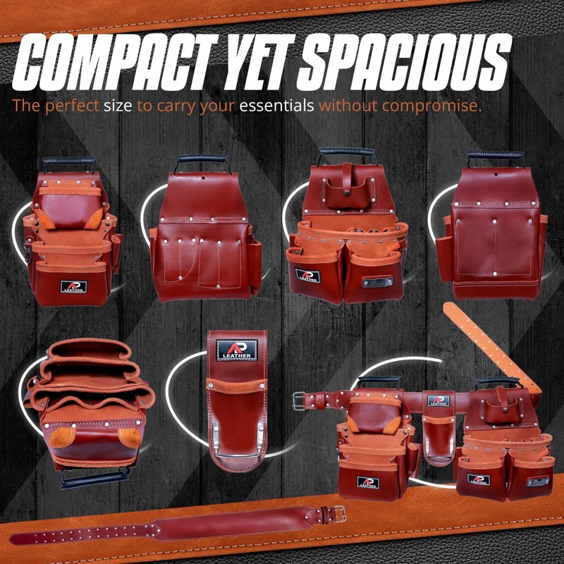 Ap Leather Pro-28 100% Real Leather Tool Pouch Multipurpose 28