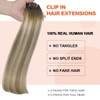 XDhair Clip in Hair Extensions 120g 20 Inch Balayage Walnut