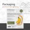 JS Gourmet Bamboo Banana Stand with Stainless Steel Hanging Hook,