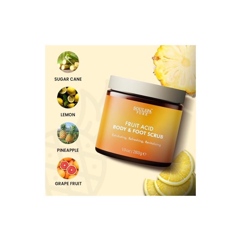 Exfoliante corporal refrescante y exfoliante para pies con ácidos de
