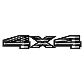 Tower Decals 2 x Black & White Matte 4x4 3D American Flag Truck Bed Vinyl Decal Patriotic