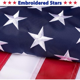 Heavy Duty American Flag 3x5ft USA Flag for outside with Embroidered Stars Sewn Stripes Grommets Polyester America Flag outdoor 3x5