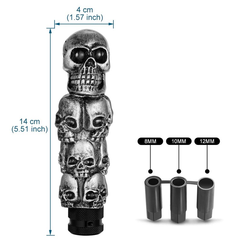 XhuangTech Skull Shifter Knobs,Auto Gear Stick Shift Knob,Skull Gear Lever