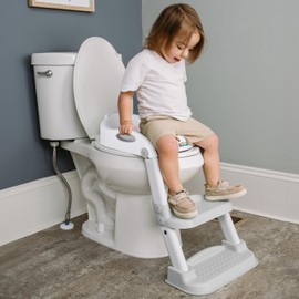 Step Up 2 N 1 Potty Training Seat, Upgrade Toddler Toilet Seat for Kids Boys Girls, Potty Training Toilet, Splash Guard Anti Slip Pad Step Stool