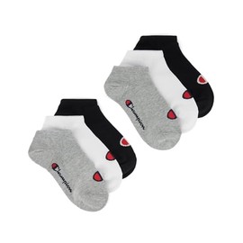 Champion Unisex-Kids and Teen's Basics 6pk Sneaker Socks, Light Grey Melange, 9-11.5