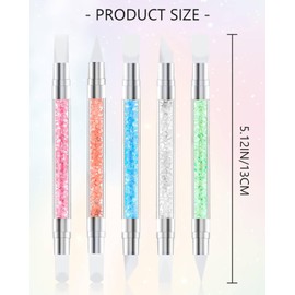 JELIEE 5 Pcs Nail Art Sculpture Pen Dual Tipped Silicone Nail Tools Nail Sculpture Pen Brushes Rhinestone Nail Polish Acrylic Carving Pen for Rhinestones Diamond Painting DIY Home Salon