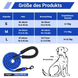 Dog Harness for Small, Medium, Large Dogs and Puppies, Multi-Purpose Dog Harness with Lead Set, Escape Proof Anti-Pull Dog Harnesses for Dogs (Style 2 Blue, L)