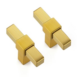 HOME EDIT 15 Pack Gold Cabinet Knobs 2 Inch - Brushed Brass Drawer Knobs Single Hole Gold Hardware Drawer Pulls for Kitchen Cabinets and Dressers