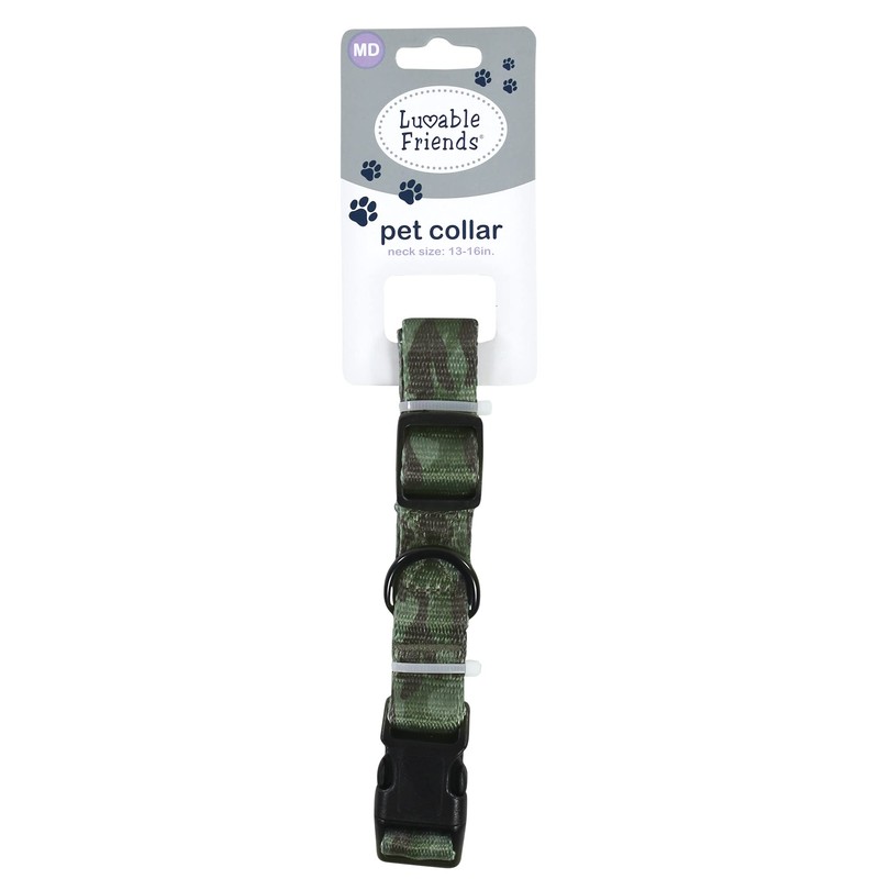 Luvable Friends Unisex Pet Collar, Camo, Large