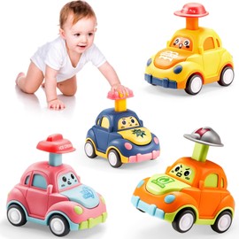 HBKUUY 4 Coches de Juguete de Dibujos Animados, Adecuado para Regalos de Cumpleaños Infantiles