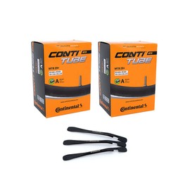 Set of 2 Continental Bicycle Inner Tubes MTB 29+ Inch 65/70-622 AV 40 mm Including 3 MSZweirad Tyre Levers