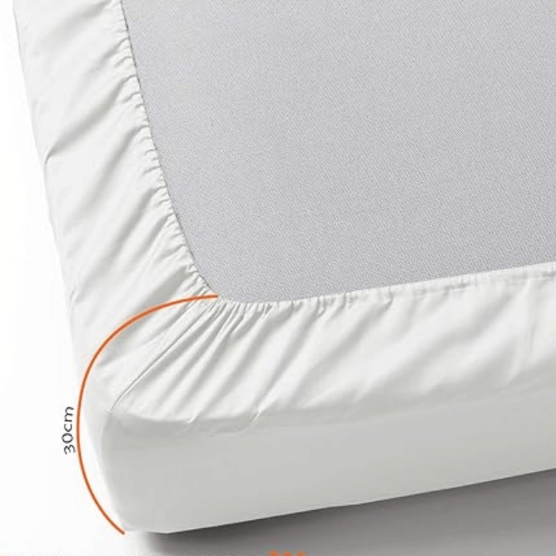 Fitted Sheet, 100% Cotton, Double Bed, Elastic, Quick Drying, Wrinkle-Resistant,