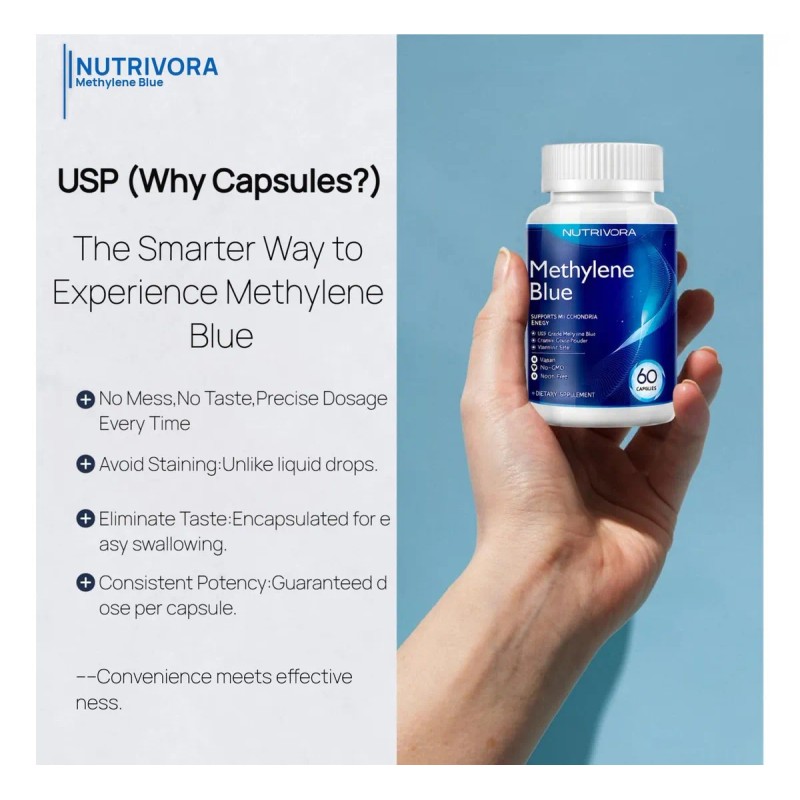 Nutrivora Azul De Metileno Usp 60 Cpsulas Antioxidante