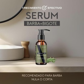 Serum para Crecimiento de Barba (Nula o Corta) y Bigote 3% Ingrediente Activo, Reforzado con Biotina, Vitamina E, Cola de Caballo, Romero Sin Ingredientes Irritantes Beard Growth