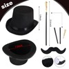 6 Pcs 1920s Men Accessories Gentleman Costume Hat Round Head