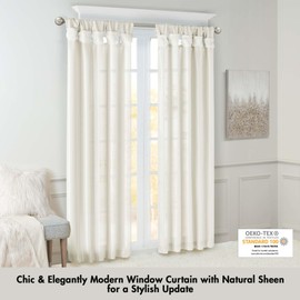 Madison Park Emilia Verdunkelungsvorhänge, Kunstseide, Fenster Paneel 50" x 120" weiß