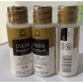 FolkArt Plaid FolkArt Crackle Medium, 3 Pack (2 oz. bottles), For an Instant Aged Look