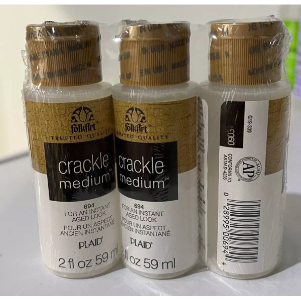 FolkArt Plaid FolkArt Crackle Medium, 3 Pack (2 oz. bottles),