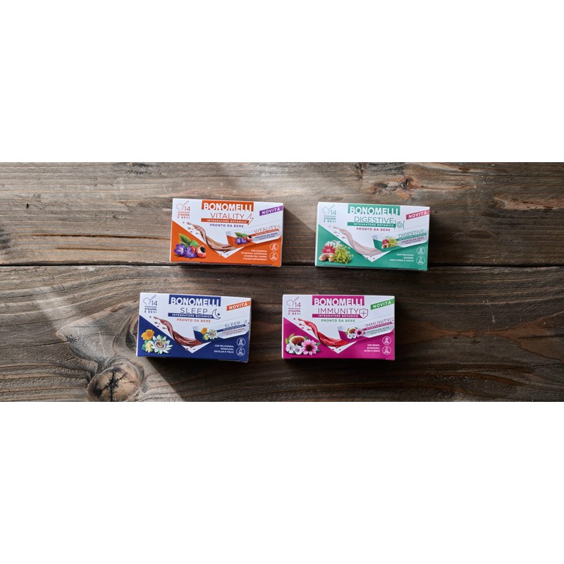 Bonomelli - Integratore Botanico Immunity, 14 bustine, pronto da bere.