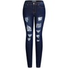 2LUV - Jeans Ajustados de Colores Desgastados para Mujer, Azul
