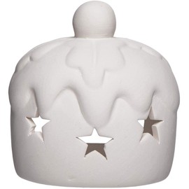Baker Ross AX394 Christmas Pudding Ceramic Tealight Holders - Pack of 3, Decorate and Display for Christmas Decorations, Ideal Kids Arts and Crafts Project