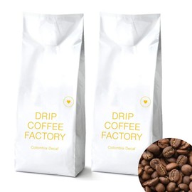 Drip Coffee Factory Colombian Decaf Coffee Beans Whole 1kg (500g x 2 bags)