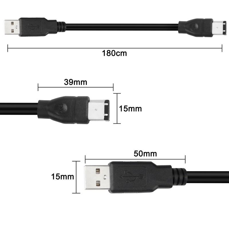 MEIRIYFA Firewire 1394 6 Pin to USB Adapter Cable, Firewire