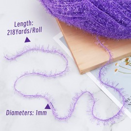 JeogYong Scrubby Yarn 2 Skeins (2 x 100g, 2 x 218yd) Scrubby Sparkle Yarn, Fluffy Polyester Scrubbie Crochet String for Crocheting Knitting Dishcloths Washcloths DIY Projects